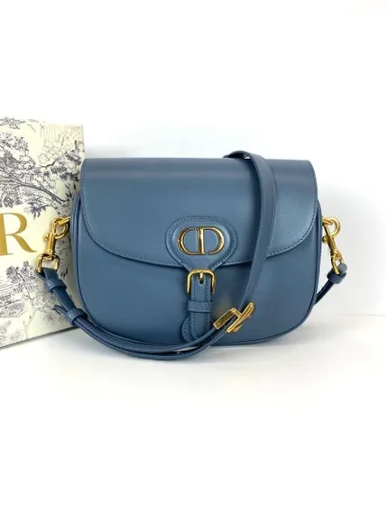 Сумка Dior Bobby, модель среднего формата синий