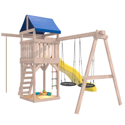 Детская площадка неокрашенная с качелями гнездо 60 см IgroWoods для улицы и дачи