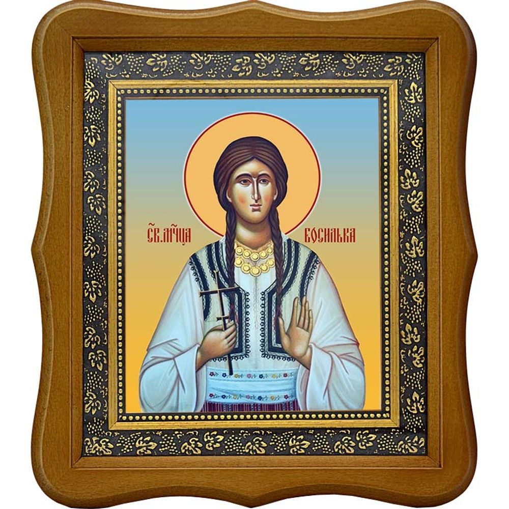 Босилька Пасьянская (Раичич) мученица. Икона на холсте. В киоте 15 х 18 см.