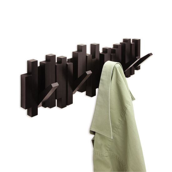 Вешалка настенная sticks, 49,3 см, эспрессо, 5 крючков