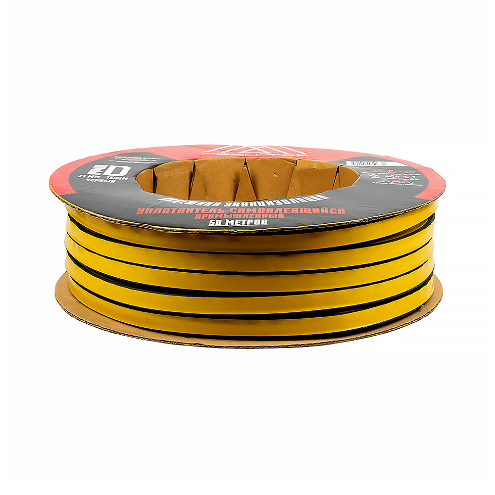 Уплотнитель промышленный D-профиль Tech-Top, 21 x 15 мм, бухта 50 м, черный