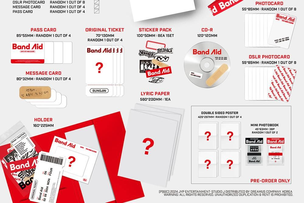 Альбом DAY6 - BAND AID 9th Mini Album 2 Version SET