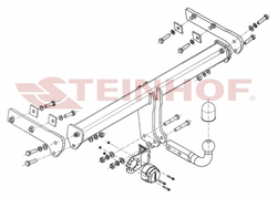 Фаркоп Steinhof V-294 для Volvo XC90 2007-2016(паспорт и сертификат в комплекте)(без электрики)