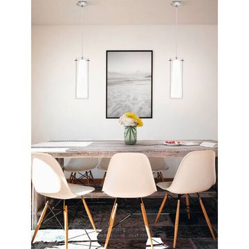 Подвесной светильник 1*E27 89832 хром/белый/прозрачный PINTO Eglo