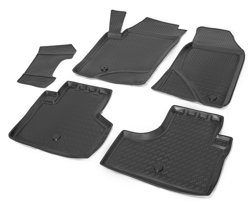 Коврики в салон автомобиля Rival для Chevrolet Niva I поколение рестайлинг 2009-2020/Lada Niva 2123 2020-2021/Niva Travel 2021-н.в., полиуретан, с крепежом, 5 частей, 11004001