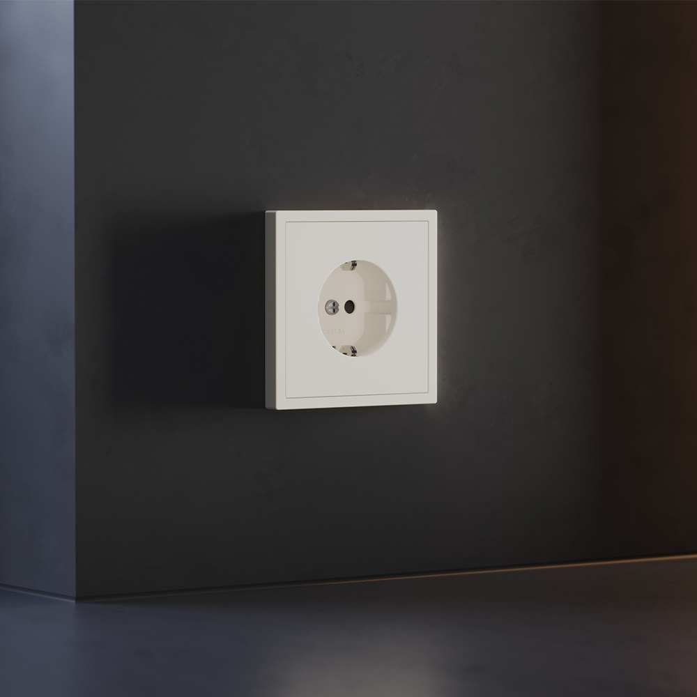 Накладка для розетки с заземлением и защитными шторками, S70 (хлопок)