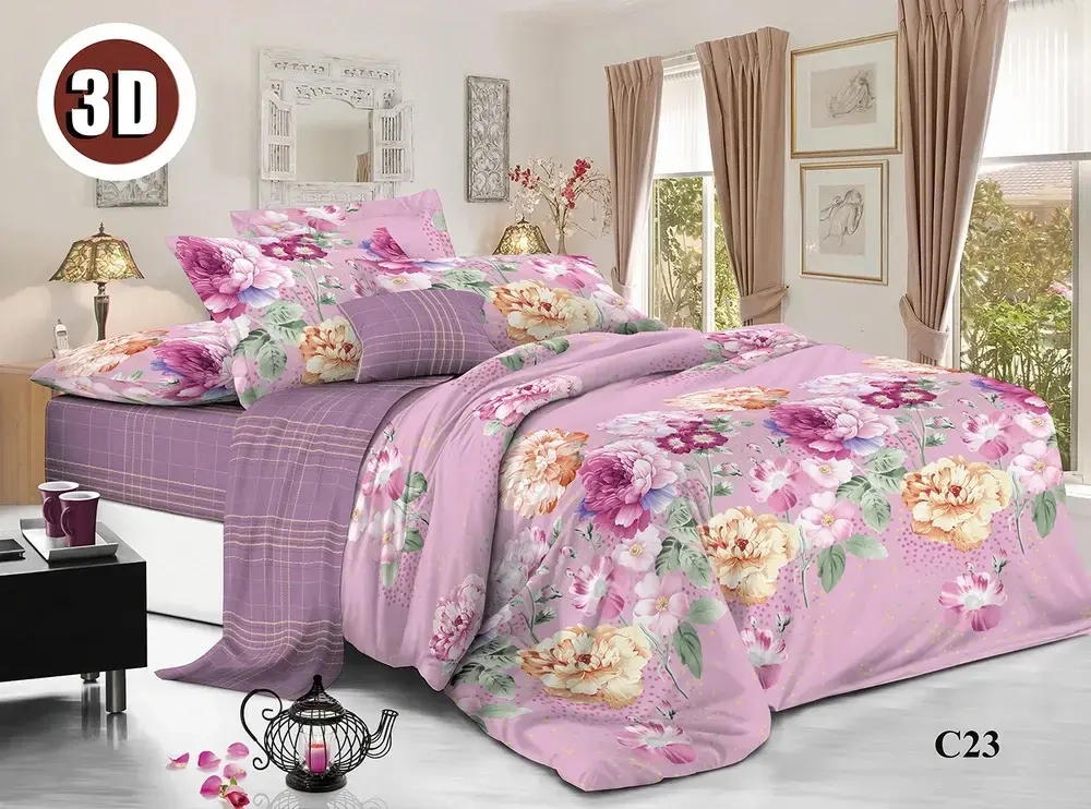 Постельное белье 1,5 поплин Орхидея C23