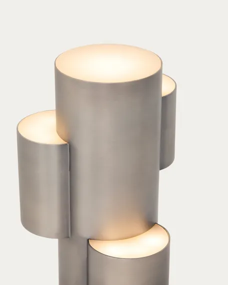 Переносная настольная лампа Adrina из светло-серого металла