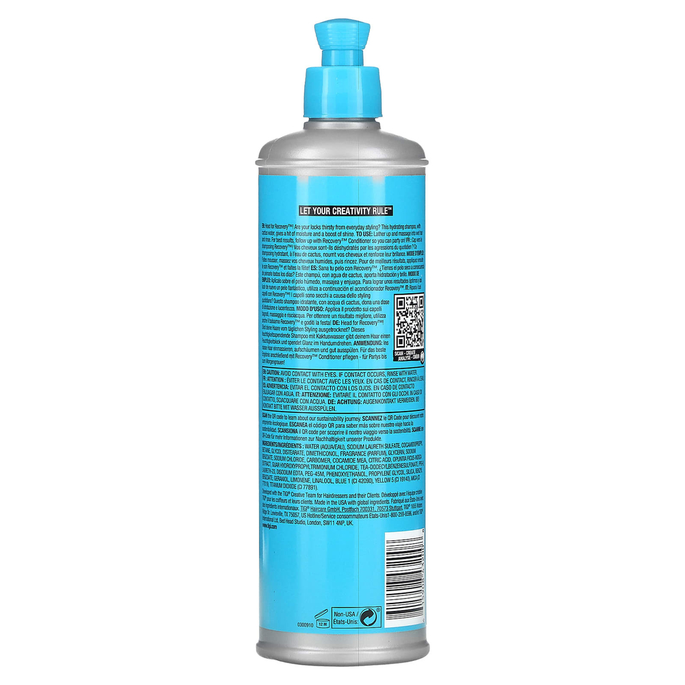 TIGI, Bed Head, Recovery, увлажняющий шампунь для сухих, поврежденных волос, 400 мл (13,53 жидк. унции)