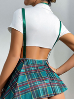 Ролевой костюм Студентка исследователь зеленая клетка M