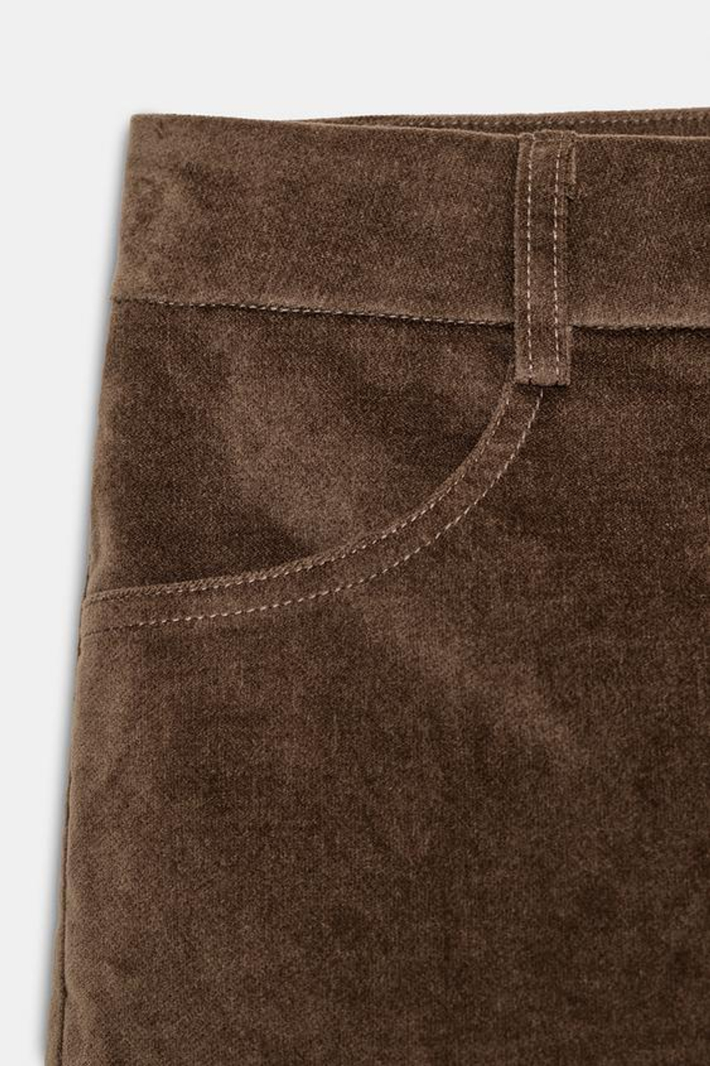 ZARА МИНИ-ШОРТЫ ИЗ ИСКУССТВЕННОЙ ЗАМШИ, КОРИЧНЕВЫЙ