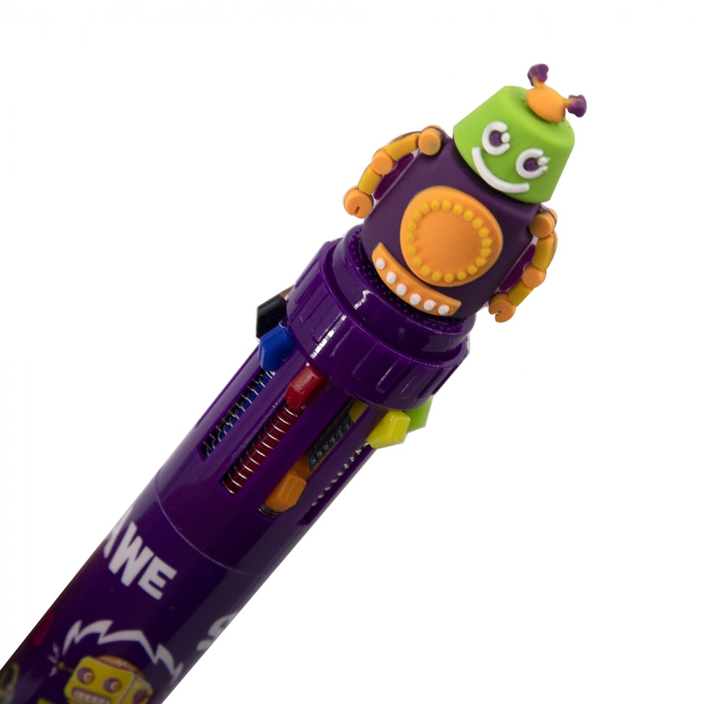 Ручка шариковая Alingar "Робо микс", автомат, 10 цветов, 0,5 мм, круглый, цветной, пластиковый корпус, картонная упаковка