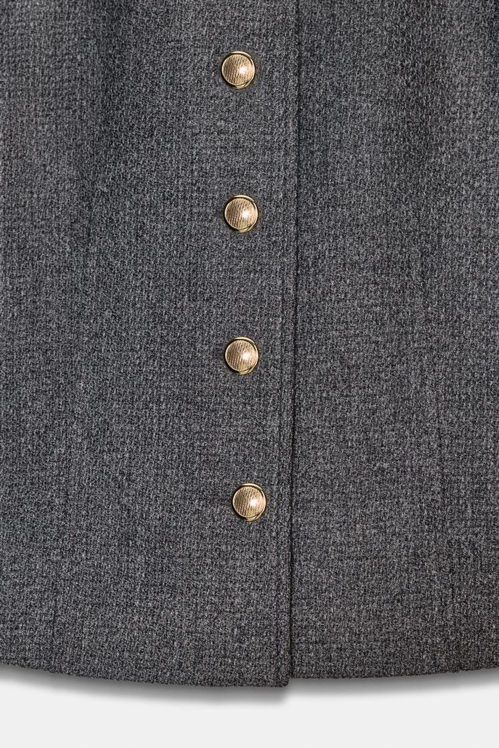 ZARA БЛЕЙЗЕР ОБЛЕГАЮЩЕГО КРОЯ С КРУГЛЫМ ВЫРЕЗОМ, СЕРЫЙ