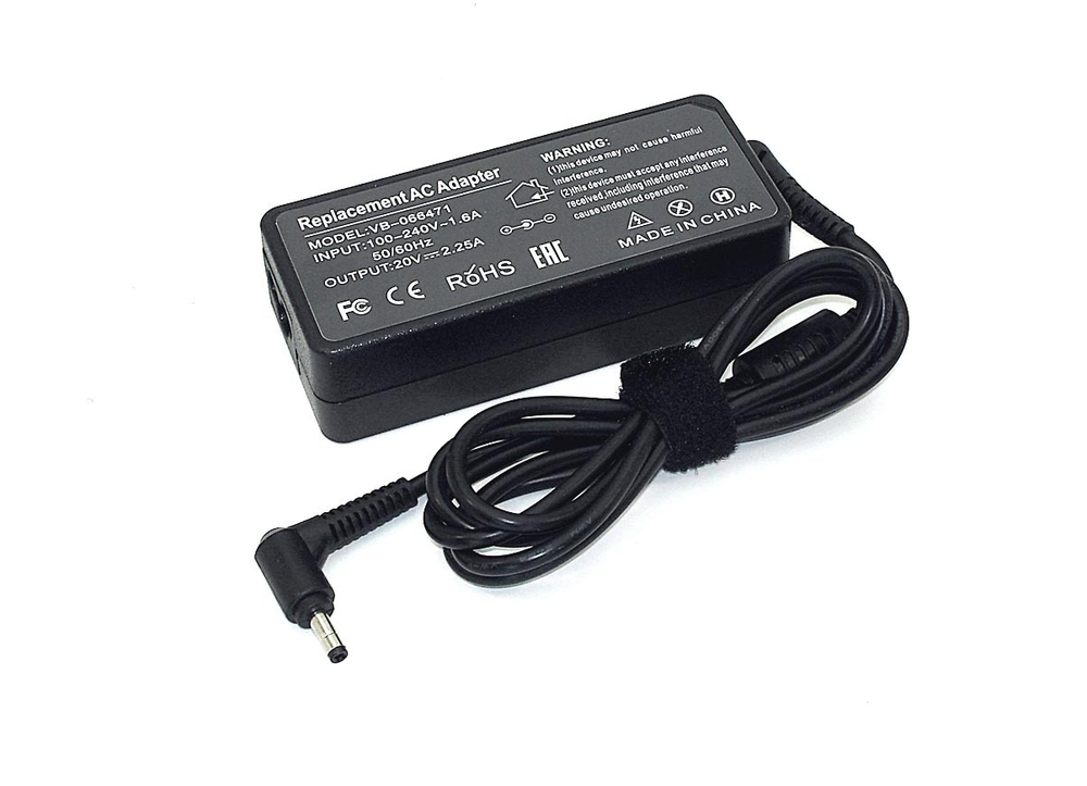 Блок питания (сетевой адаптер) для ноутбуков Lenovo 20V 2.25A 4.0x1.7mm 45W OEM