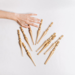 Набор деревянных крючков для вязания из древесины клен 9 штук. KN34