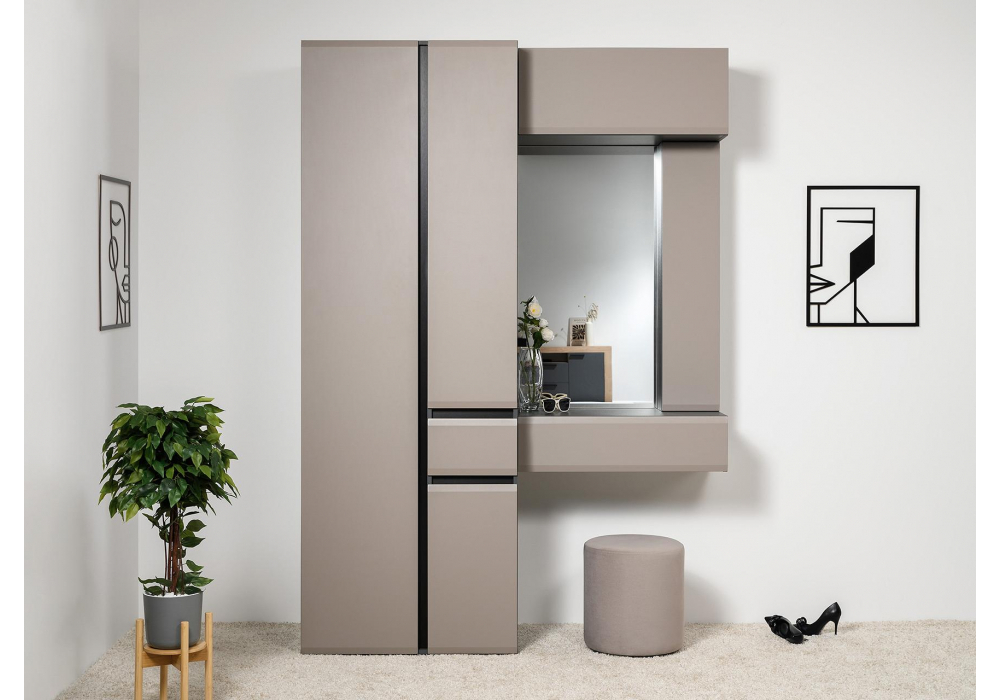 Прихожая Woodville Сейдиль 16.314.01 антрацит, веллюто капучино