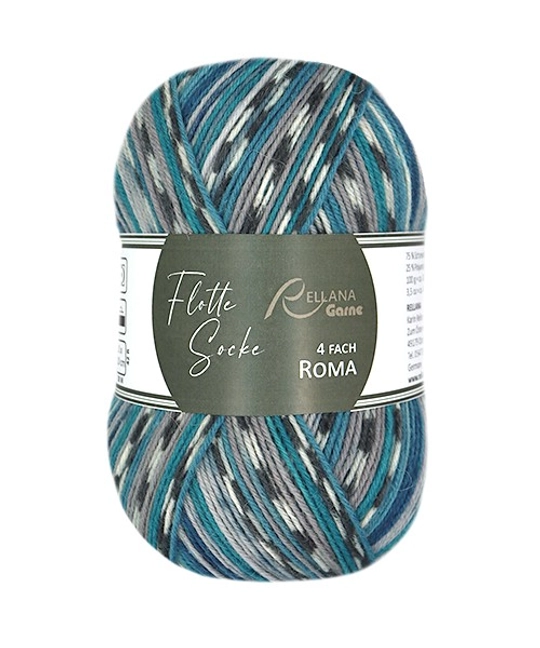 Пряжа Rellana Flotte Socke 4f. Roma (3222)