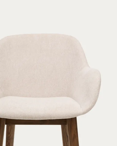 Полубарный стул Konna 65 см бежевый с ножками из темного ясеня