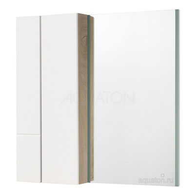 Шкаф навесной AQUATON модуль Мишель 43 двухстворчатый, белый, дуб эндгрейн 1A244203MIX40