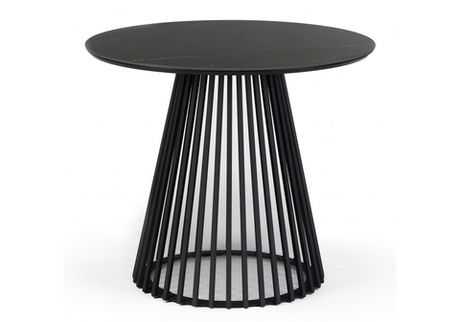 Керамический стол Woodville Нэнси 90х90х75 shakespeare black, черный, ножки черные