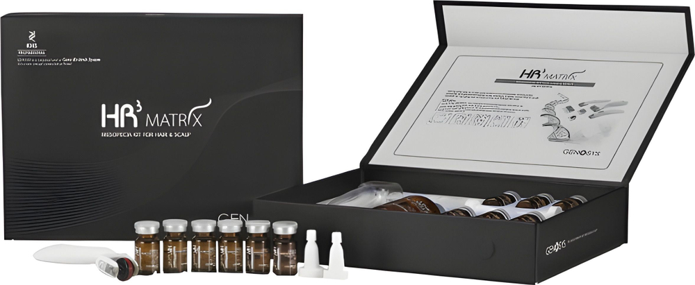 Genosys Набор против выпадения волос HR3 Matrix Mesopecia Kit For Hair & Scalp (дерма-штамп 1шт + сыворотка 6*5мл + эксфолиант для кожи головы 100мл)