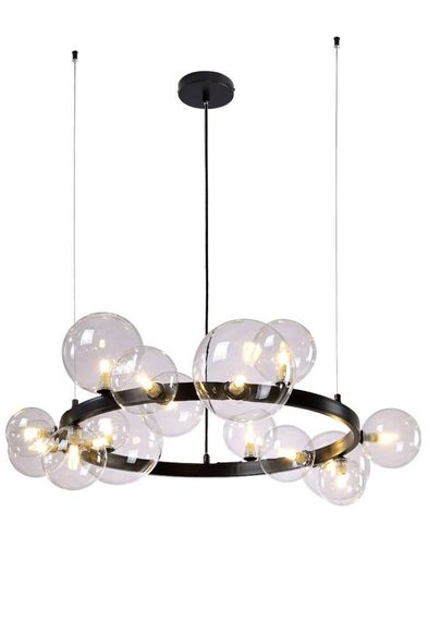 Подвесная люстра Crystal Lux Agata SP15 V2 Black/Transparente