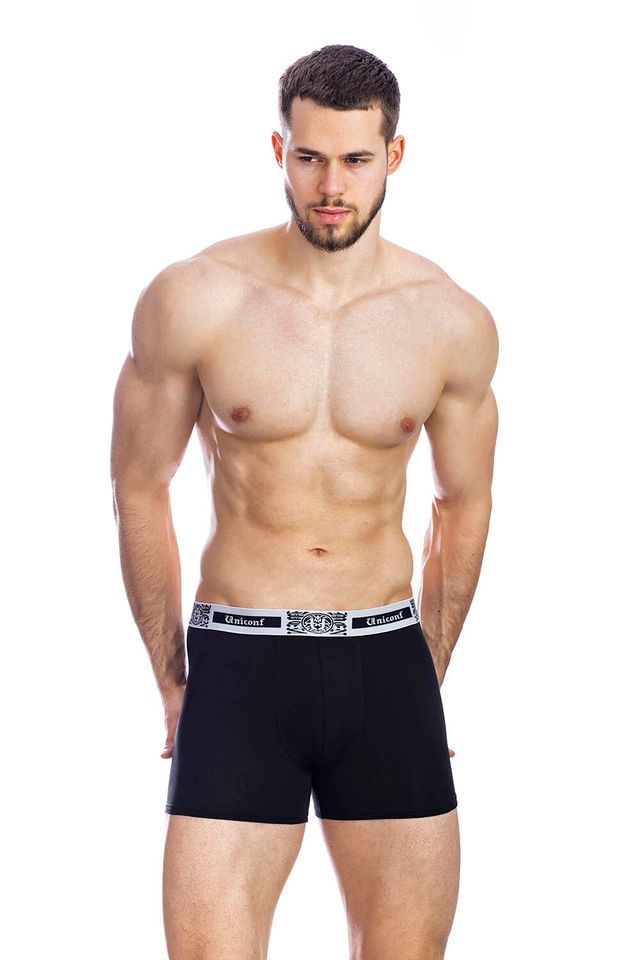 Черные боксеры UNICONF с брендированной пришивной резинкой gothic style