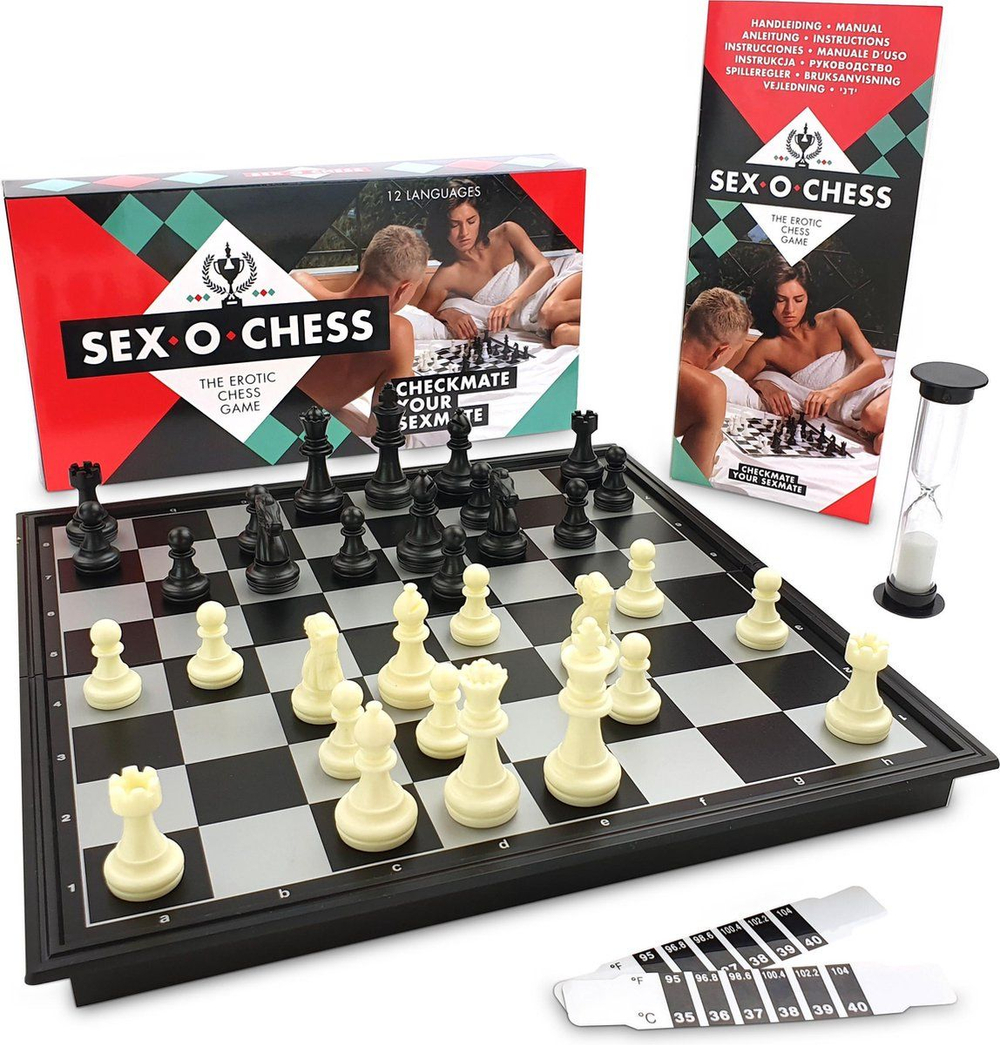 Эротические шахматы Sex-O-Chess (Цвет: черный с белым)
