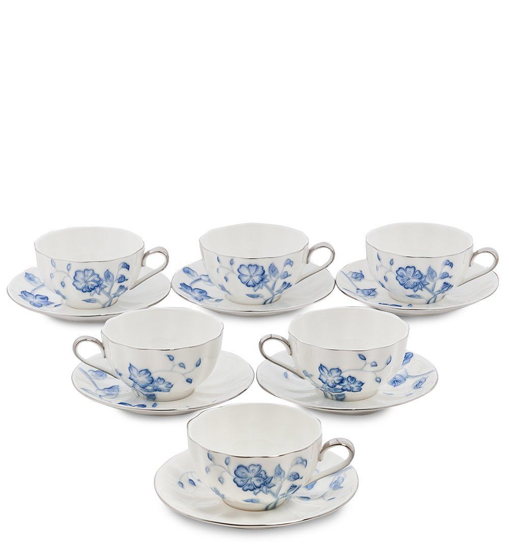 Pavone JS-32 Чайный набор на 6 перс. «Голубая бабочка»