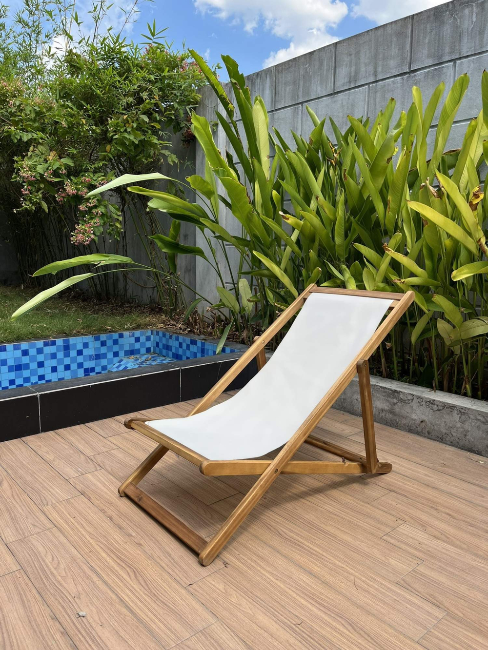 Кресло-шезлонг из акации, 96x57,5x83 см, TP7027.3.2