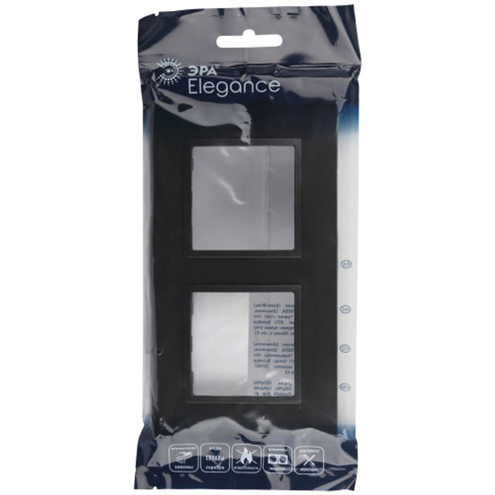 Рамка для розеток и выключателей ЭРА Elegance 14-5012-05 Classic, на 2 поста, антрацит