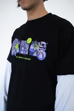 Лонгслив Все проблемы из-за взрослых Черный