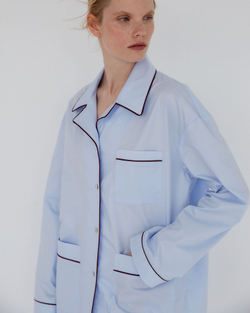 Комплект: рубашка и брюки с кантом голубой