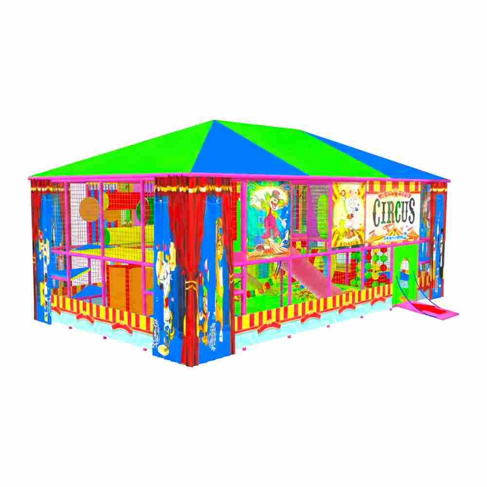 Детский уличный игровой лабиринт с крышей «Цирковой» 8,61×4,92×3,5 м