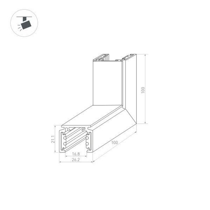Коннектор L-образный внешний Arlight Mag-Orient-Con-2620-L90-EXT 036021