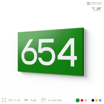 Номер на дверь 654, табличка на дверь для офиса, квартиры, кабинета, аудитории, склада, зеленая 120х70 мм, Айдентика Технолоджи