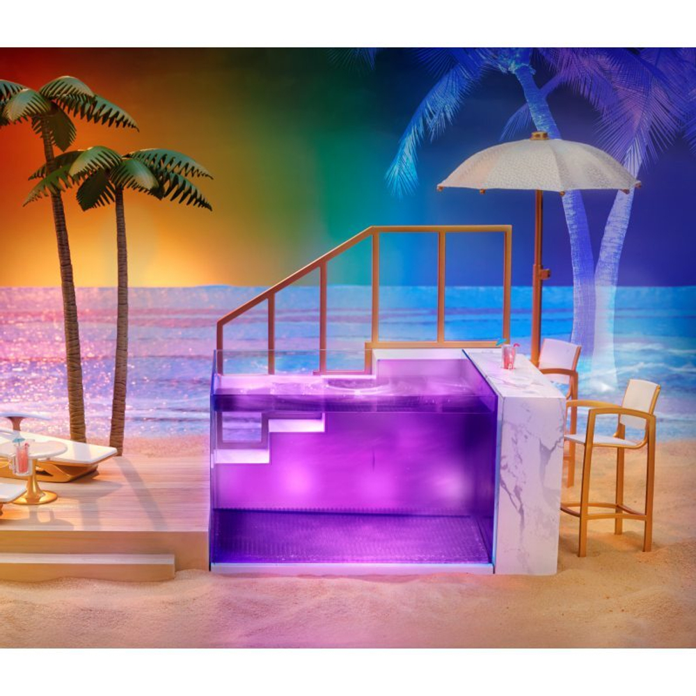 Rainbow High — комплект с подсветкой для бассейна Beach Club &amp; Pool, меняющий цвет, 7 в 1 578475