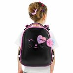 Ранец BRAUBERG SHINY, 2 отделения, с брелком, "Smiling cat", 38х28х14 см, 272040