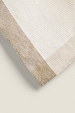 ZARA HOME ПОЛОСАТАЯ ЛЬНЯНАЯ КУХОННАЯ ТКАНЬ, БЕЖЕВЫЙ