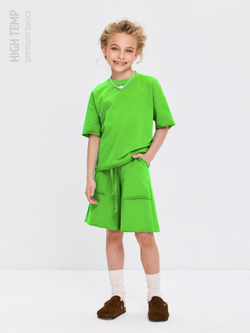 Костюм оверсайз с футболкой и шортами