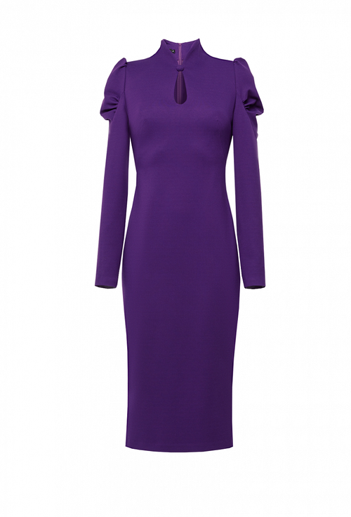 Трикотажное платье-футляр фиолетовое 01-01-21 FW
