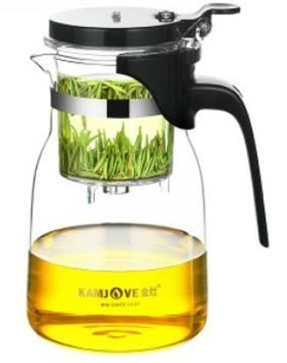 236010 Чайник KAMJOVE "Изипот К-205" б/носика, крышка с защ. h=18,4см, l=13,5см, 900мл, стекло/пласт