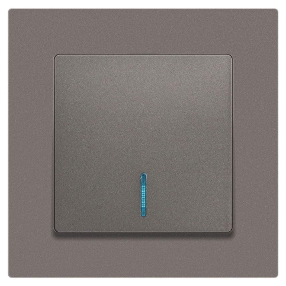 Выключатель Intro Accent 6-102-09 с подсветкой, 10А-250В, IP20, СУ, AL/CU, титан