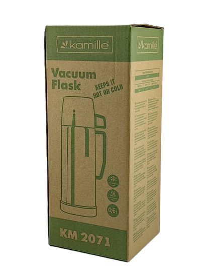 Термос 600 мл. со стеклянной колбой Kamille KM 2071 пластиковый корпус