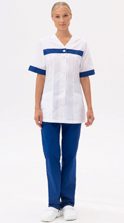 Костюм АНЮТА белый с васильком