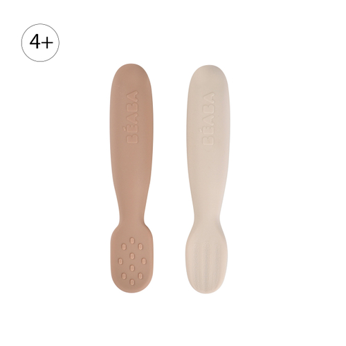 Набор силиконовых ложек-прорезыватей для первого прикорма BEABA молочный/кремовый