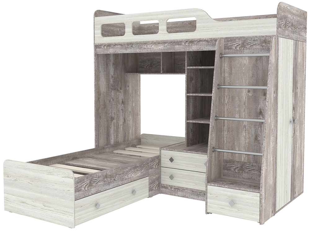 Двухъярусная кровать КарИВи Астра 4 Бетон Винтерберг