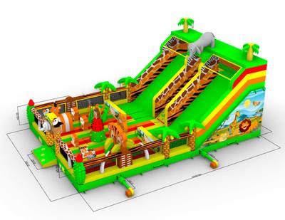 Коммерческий надувной батут «Сафари Ультра», 15*10*7,5 м