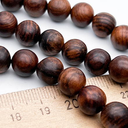 Деревянные бусины тонированные, шар, цвет кокос, диаметр около 9,7-10 мм, цена за 19-20 шт (1/2 нити)