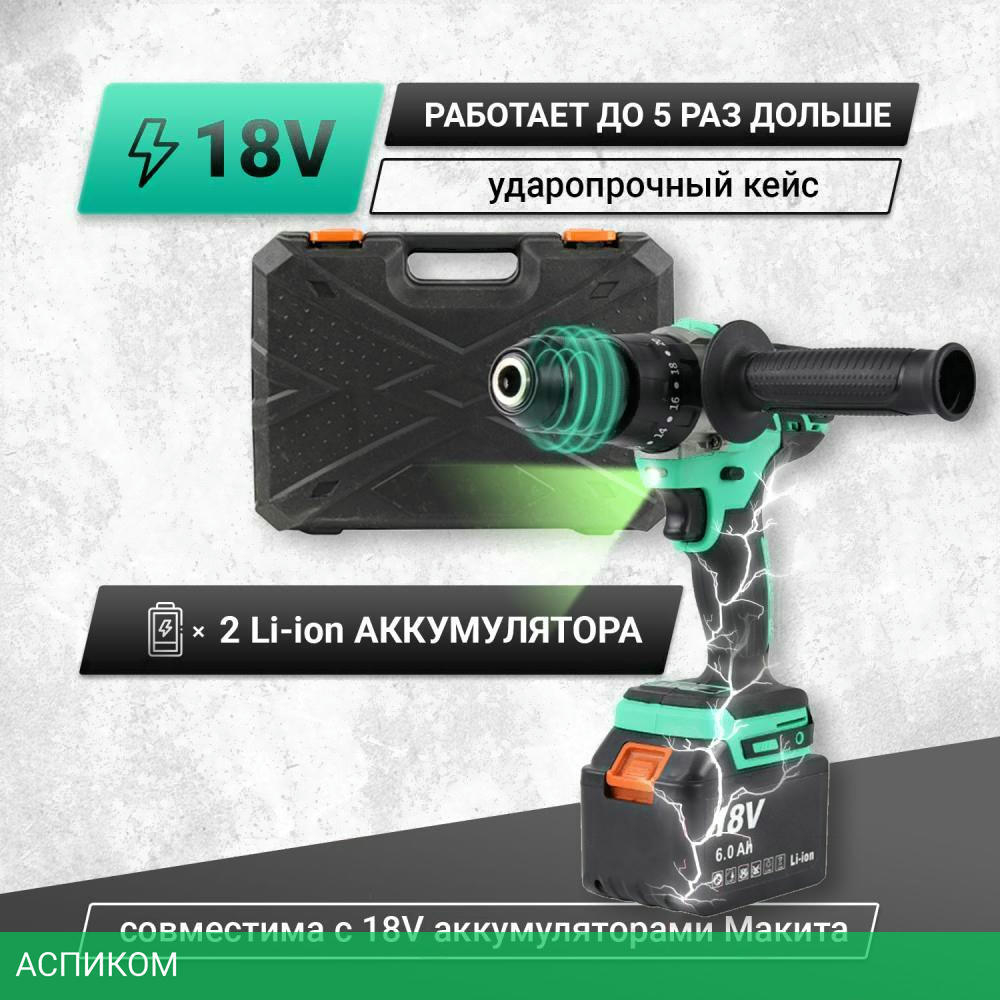 Дрель-шуруповерт Zitrek Green Impact 18V (063-4046)